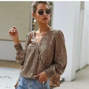 HOT AND NEW! Beautiful cheetah dot print blouse